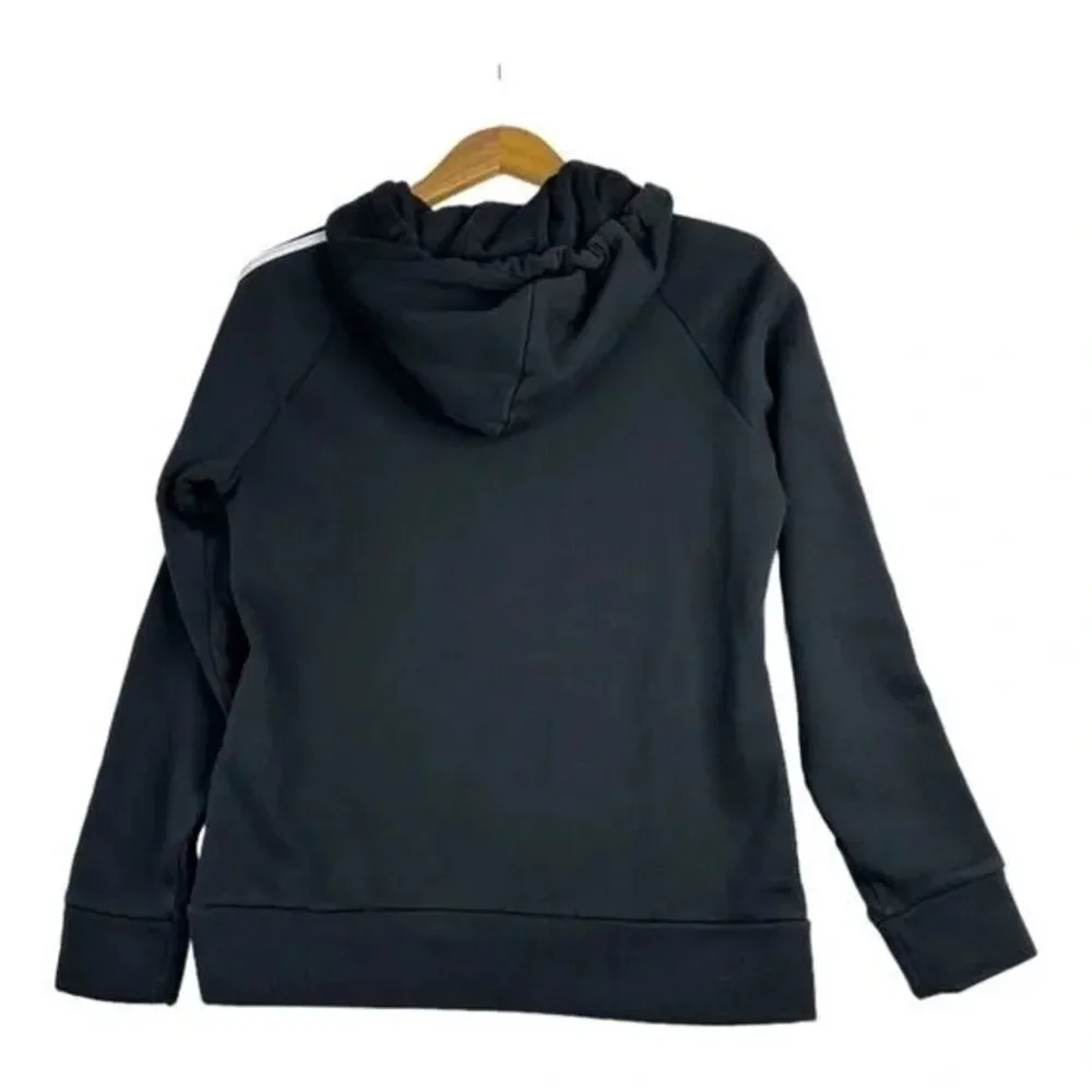 Adidas Mens Black Three Stripe‎ Hoodie Size Medium